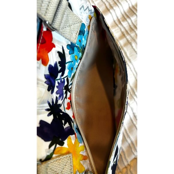 KIPLING bright multicolor floral small tote shoulder bag - Picture 7 of 10